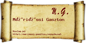 Máriássi Gaszton névjegykártya